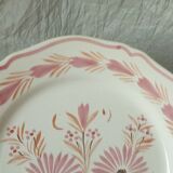 Flat plate in faience hb quimper pink*