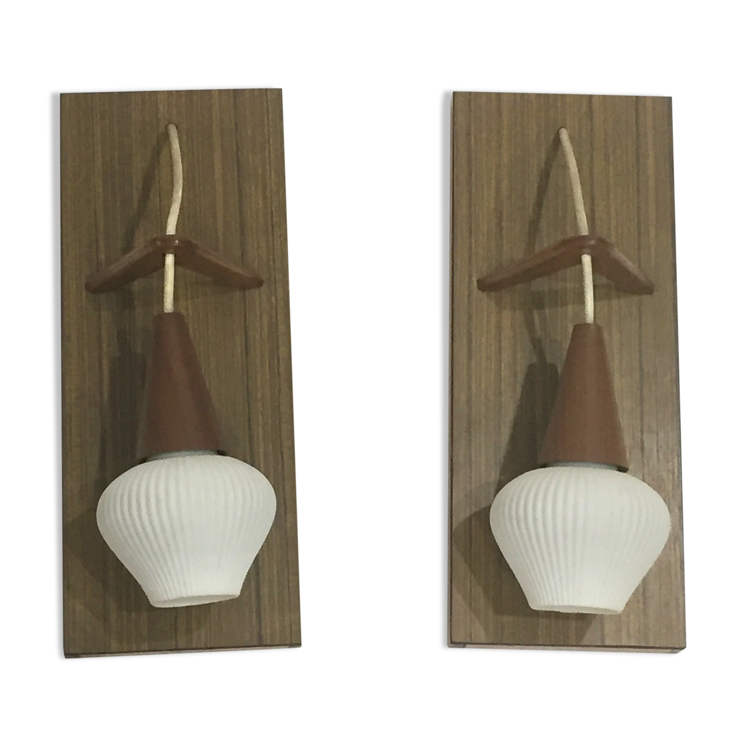 Pair of scandinavian wall lamps boomerang