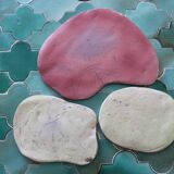 Set of 3 handmade raku ceramic trivets.