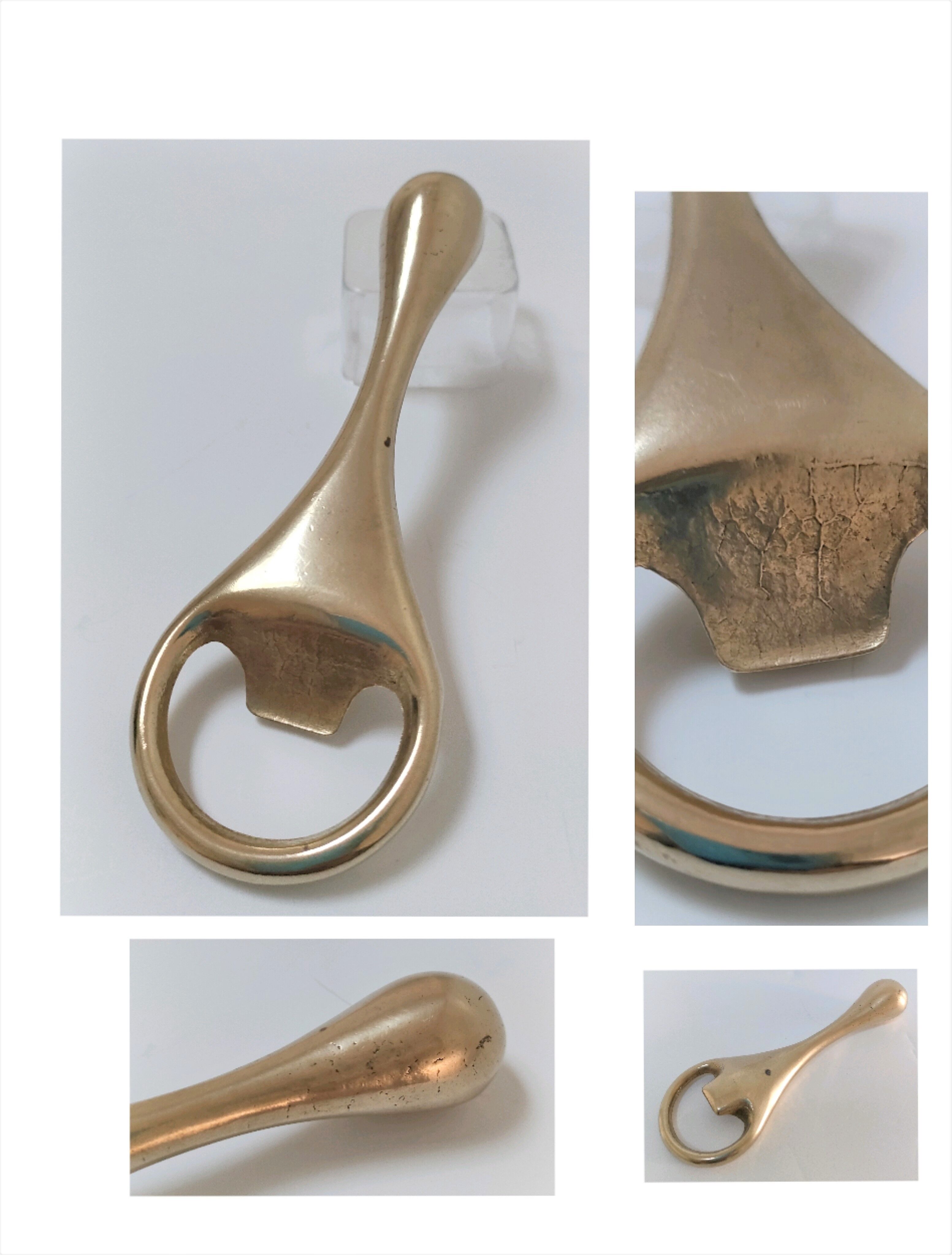 Modernist solid brass bottle opener by Carl Auböck