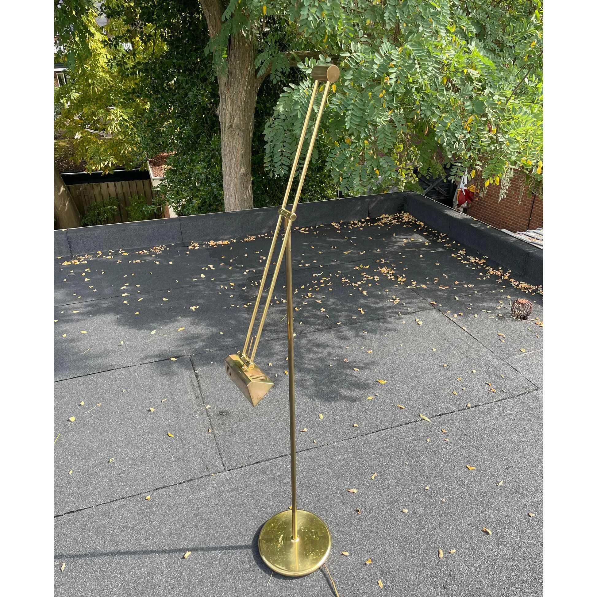 Lampe de sol en laiton vintage réglable avec variateur