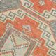 Tapis vintage orange et gris de petite taille 2x3
