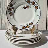 Set of six flat plates orchies nord