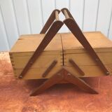 Vintage compas sewing basket