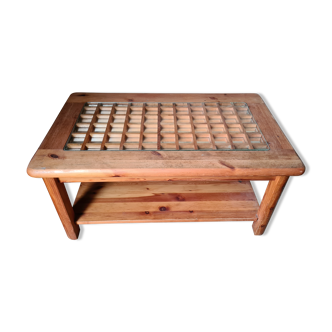 Wooden coffee table with small lockers