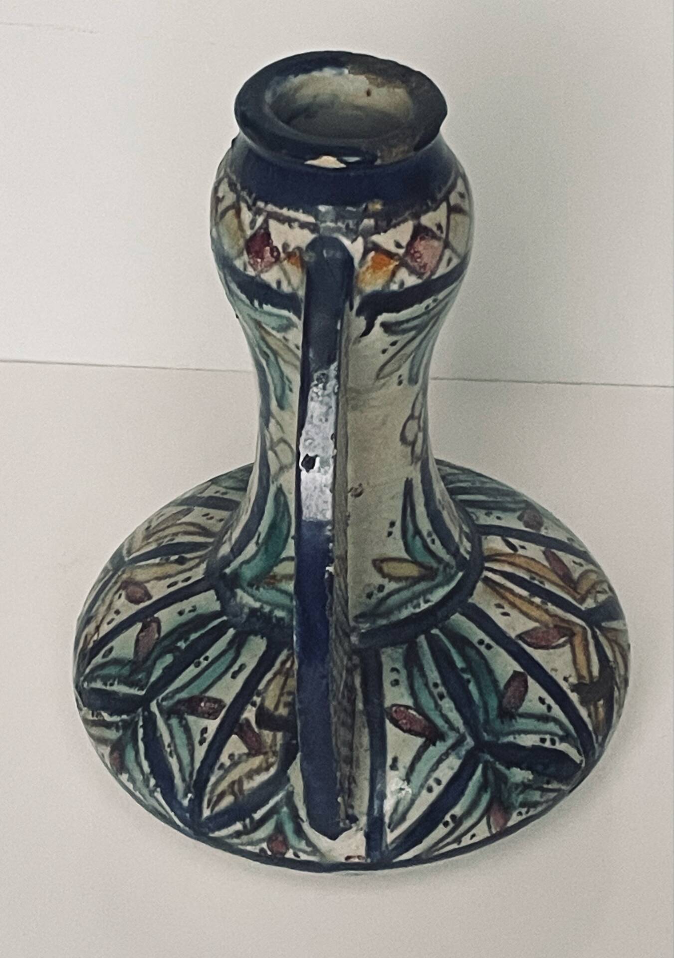 Polychrome earthenware jug, Fes, Morocco