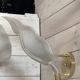 Set of 3 Murano glass wall lamps in white and brass, 1970s.
