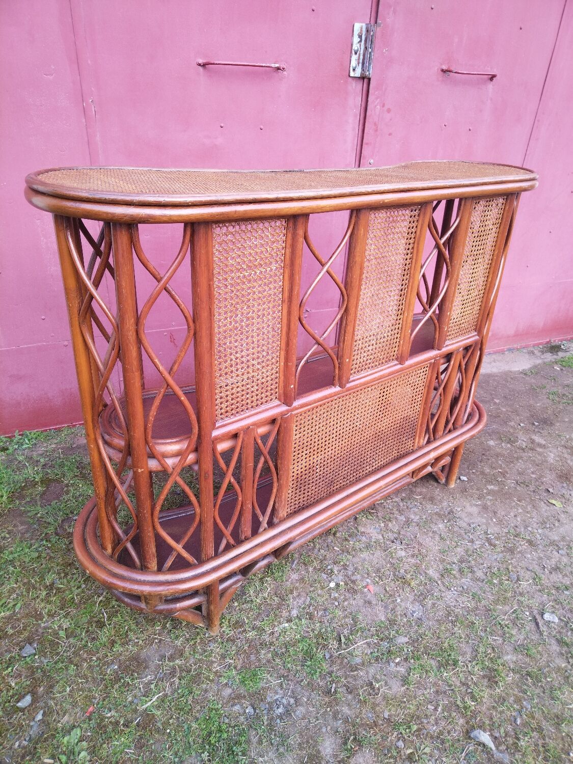 Rattan bar and canning 60's
