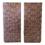 2 armoires plaqué bois style brut
