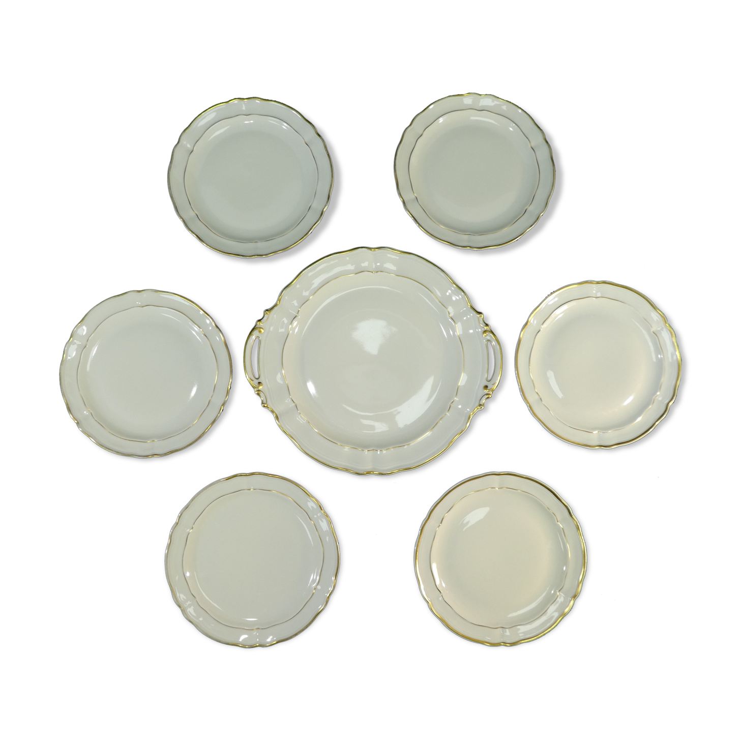 Porcelain pie service from Limoges Bernardaud model louis xv