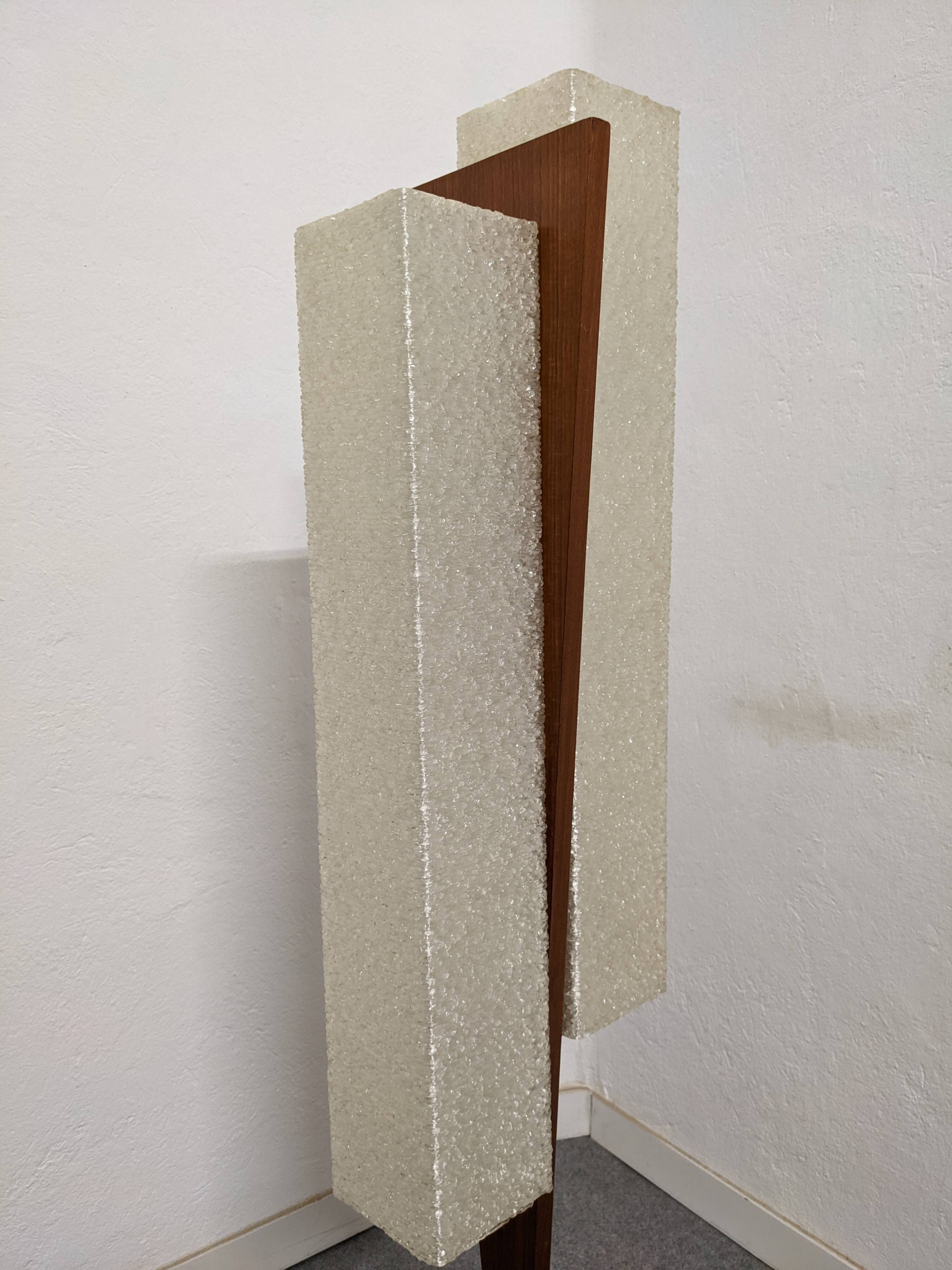 Danish floor lamp in teak and pearly resin from the 50s/60s