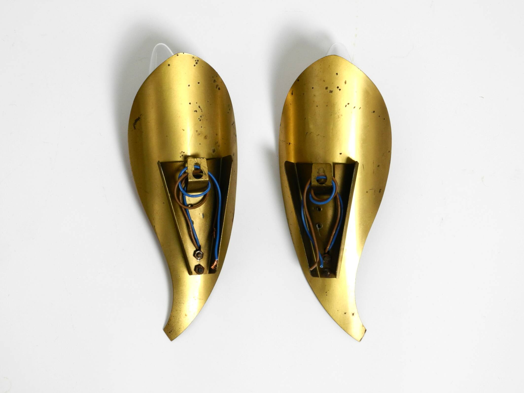 Two original Mid Century Modern brass sconces