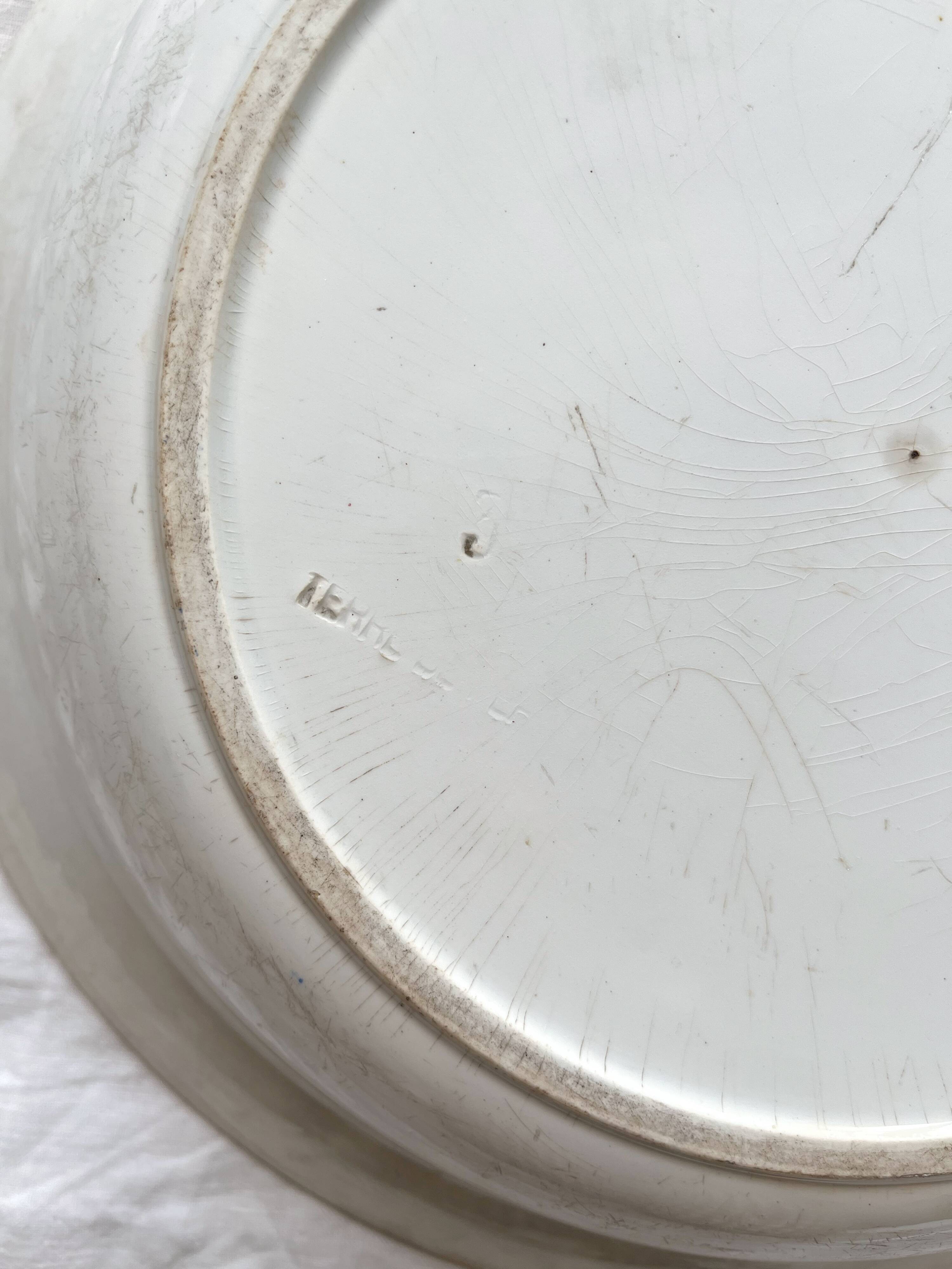 Deep earthenware dish "Campanule" Saint Amand et Hamage