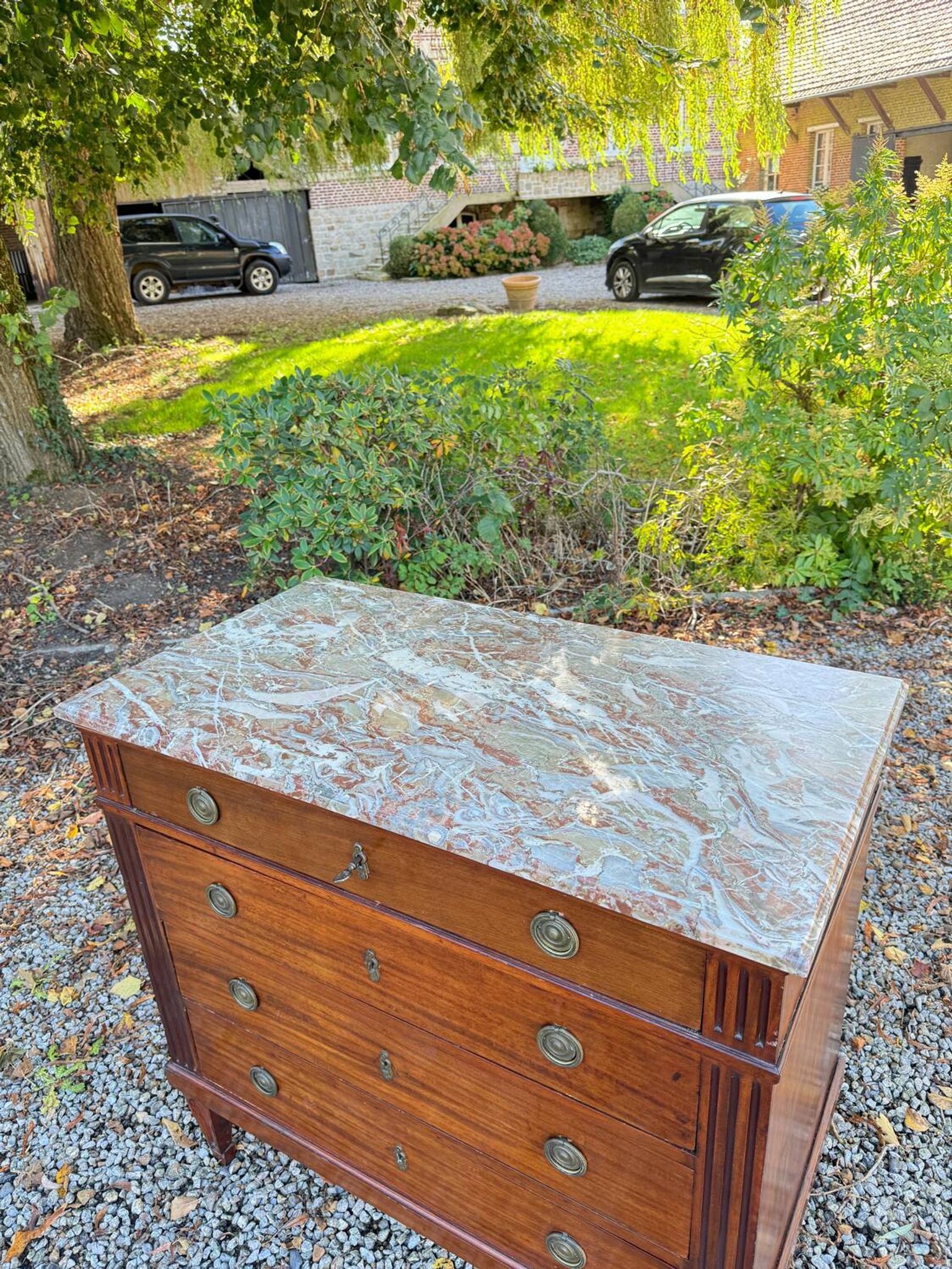 Louis XVI Style Mahogany Chest of Drawers, 19th Century
