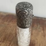 Salt bottle, cut glass, silver metal, Napoleon III, 19th century, object of curiosity, decor