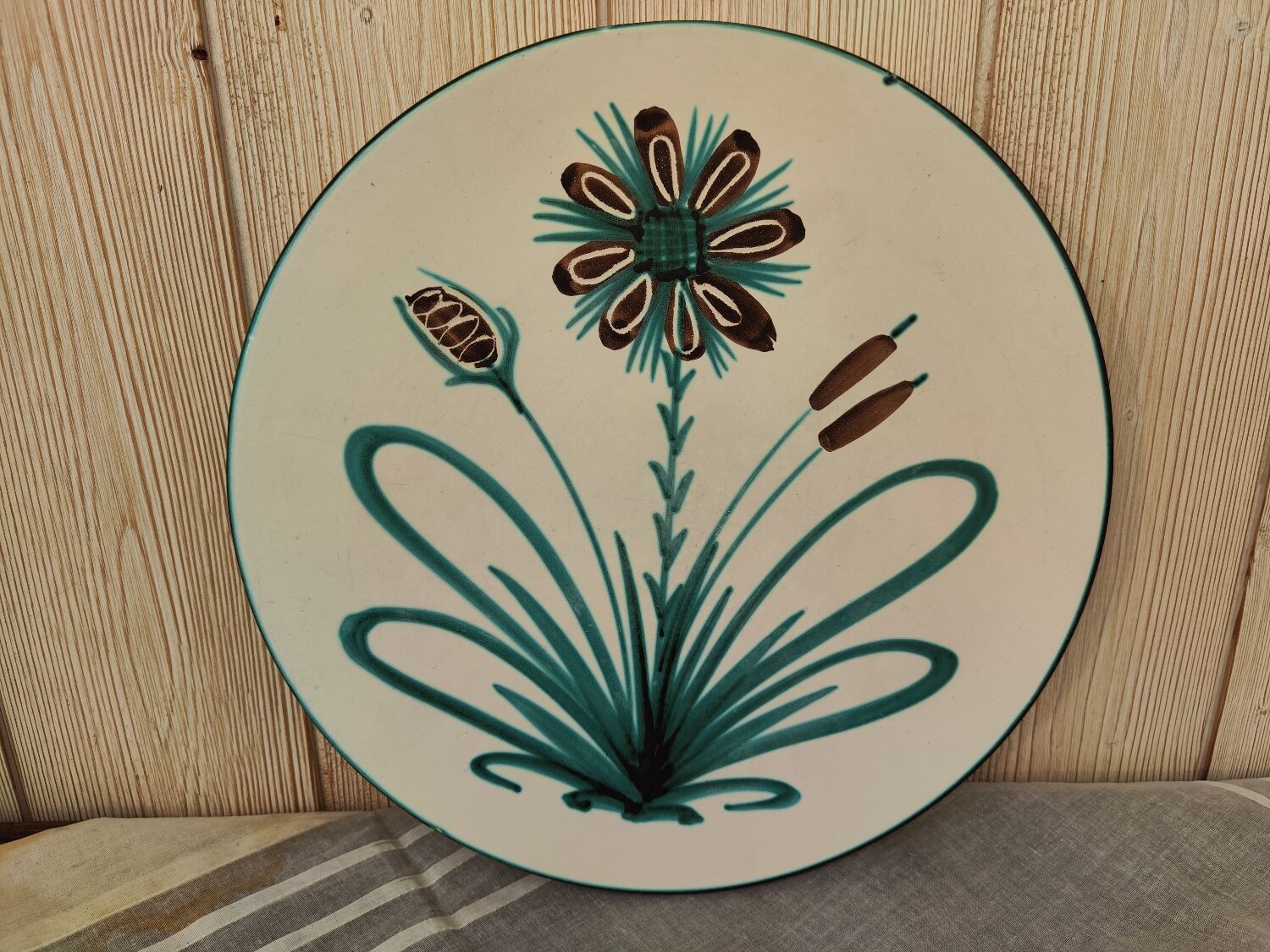 Large flowery dish by Robert Picault's workshop