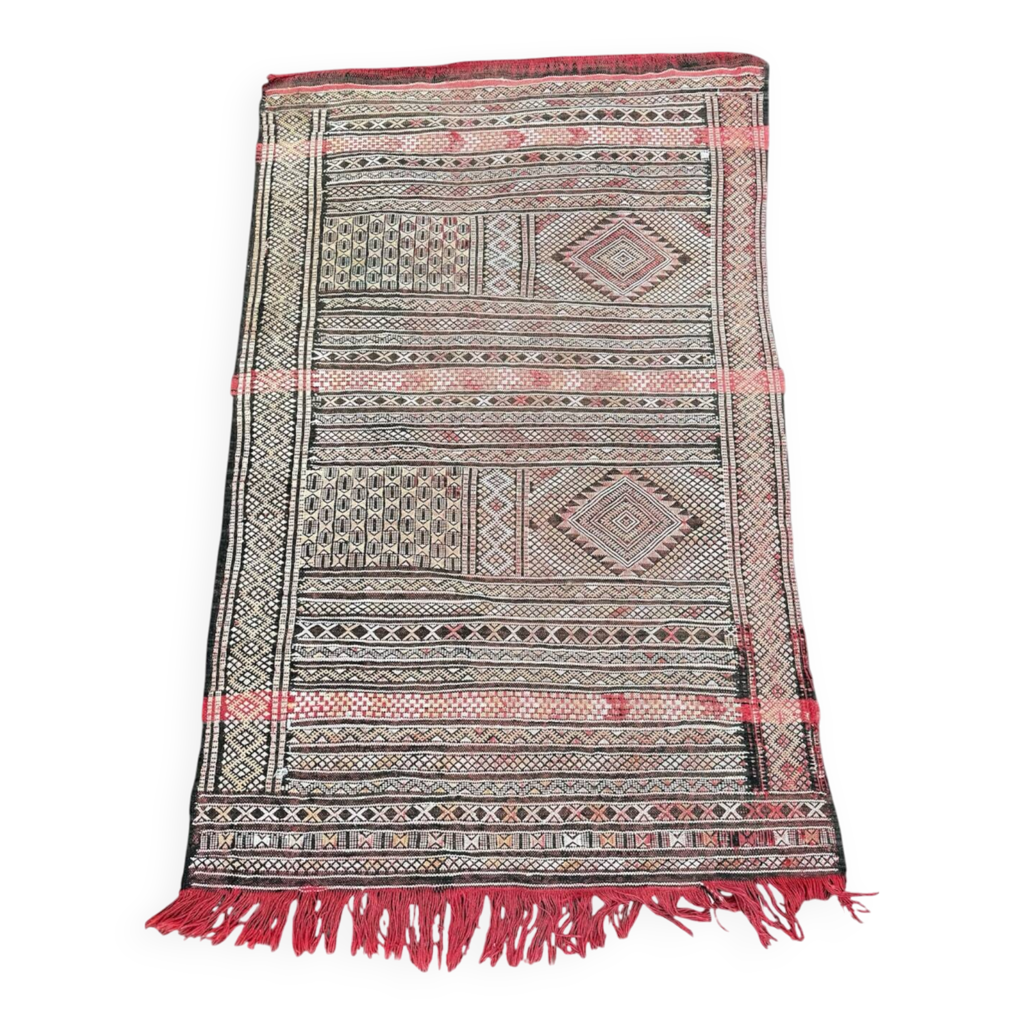 Antique handmade Berber kilim rug