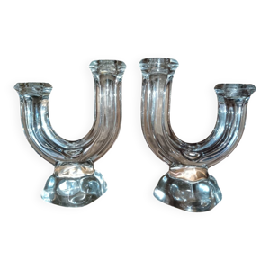 Paire de bougeoirs en