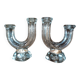 Pair of crystal candlesticks from Vannes.