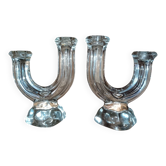 Pair of crystal candlesticks from Vannes.