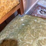 Banquette - Canapé époque Restaurarion en velours de gêne jaune 1830