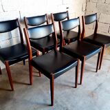 6 vintage Scandinavian teak chairs 50s 60s