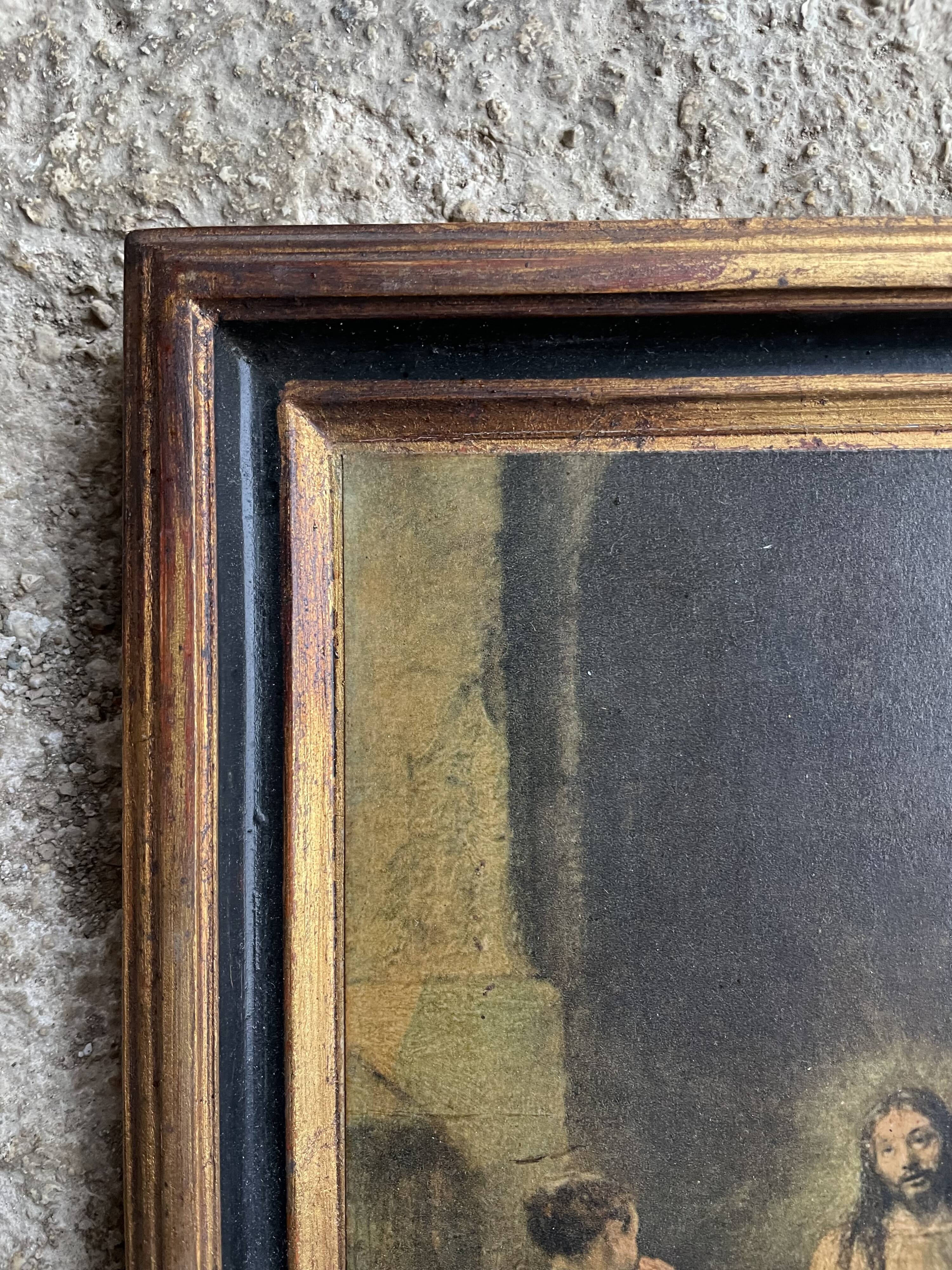 Old gilded wooden frame