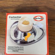 Set of 4 stainless steel egg cups Mark Tischfein, Germany, 1970