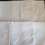 Lot de 6 serviettes anciennes brodées