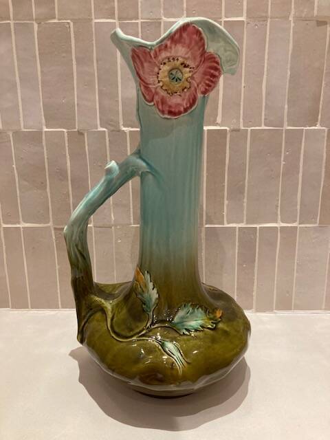 Large Art Nouveau barbotine vase