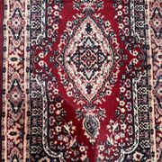 Burgundy wool hallway rug Saphir 85x350cm