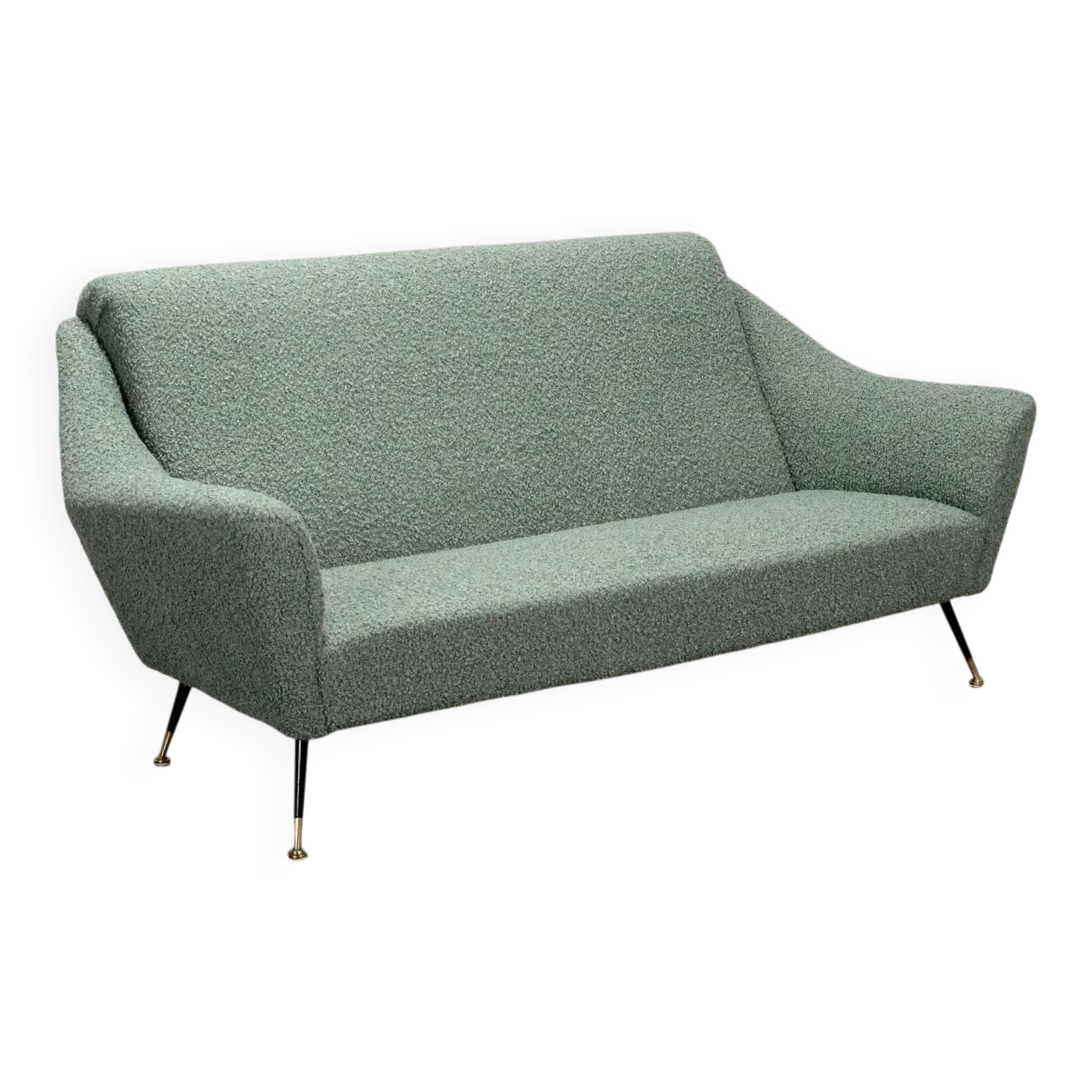 Canapé vintage des années 1950-60 avec revêtement en tissu d’origine, Italie