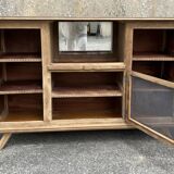 Low sideboard, bar, storage unit, wood, compass legs,