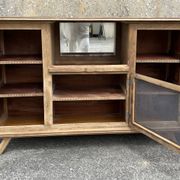 Low sideboard, bar, storage unit, wood, compass legs,
