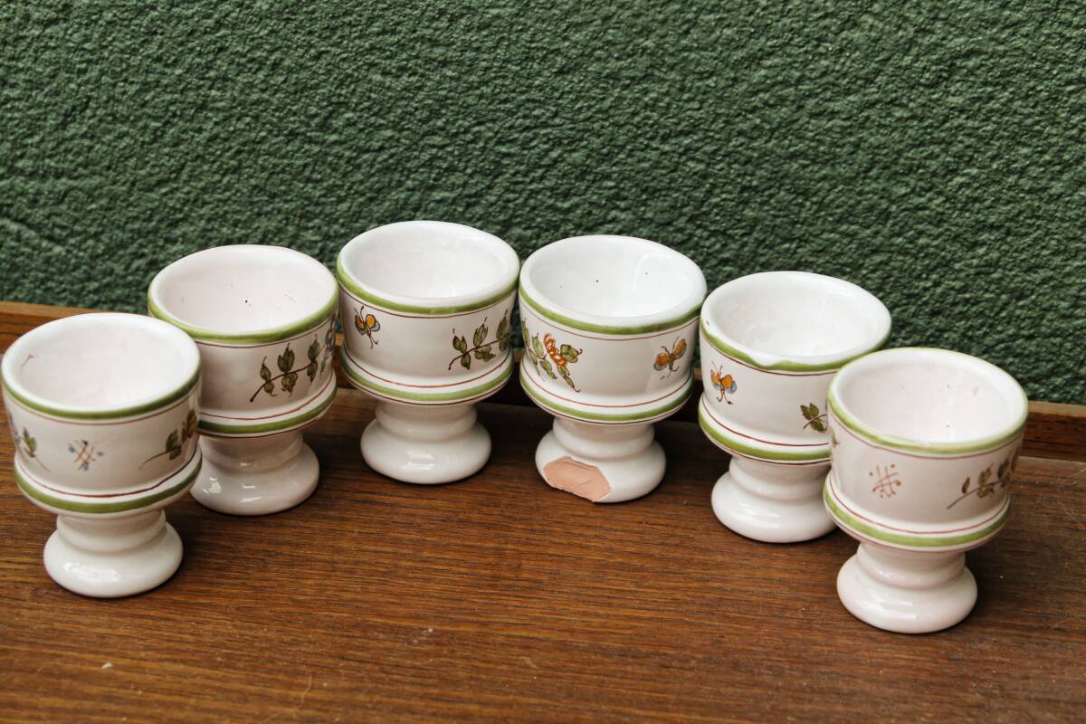 Moustiers earthenware egg service