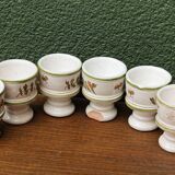 Moustiers earthenware egg service