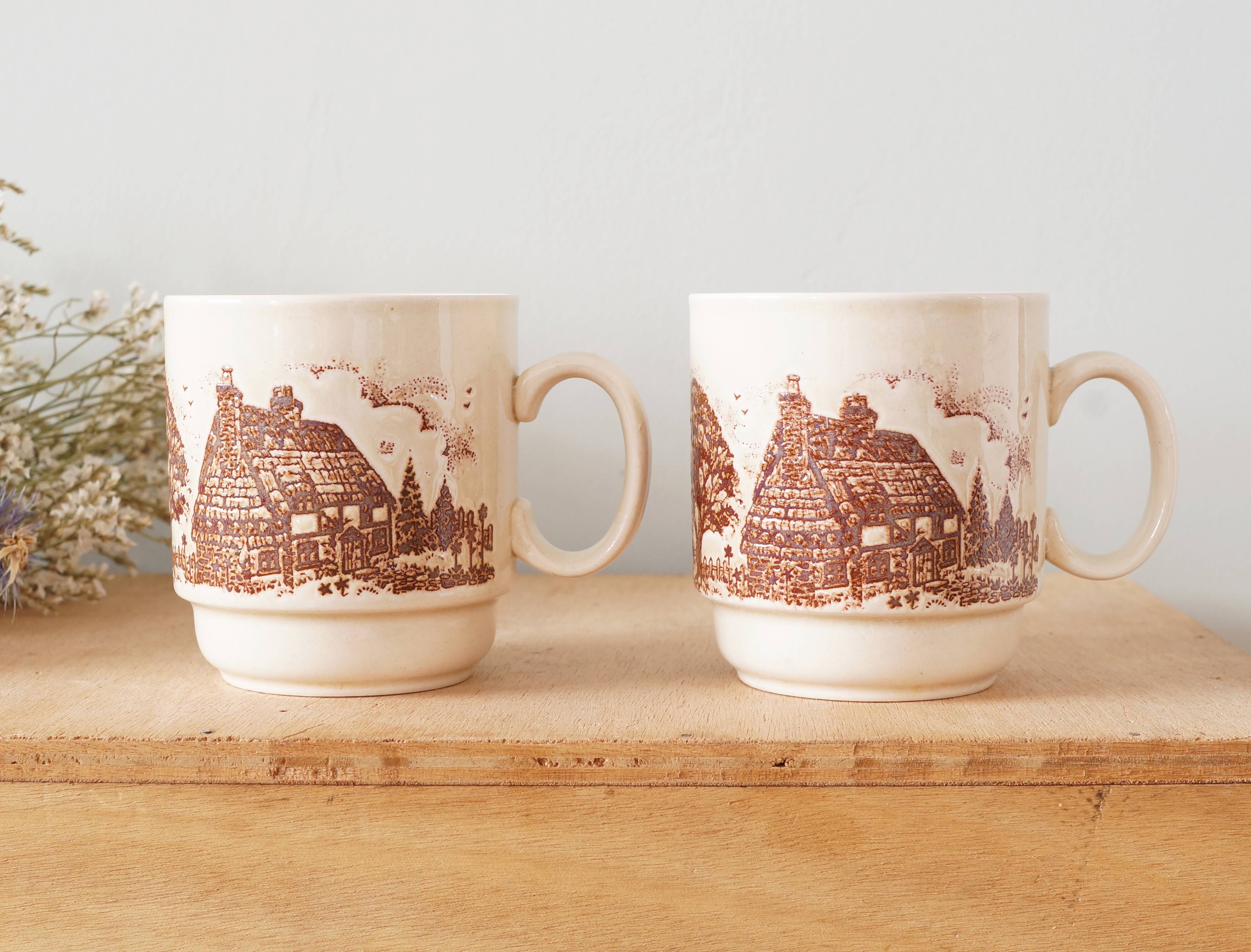 Pair of stoneware cups Made in England