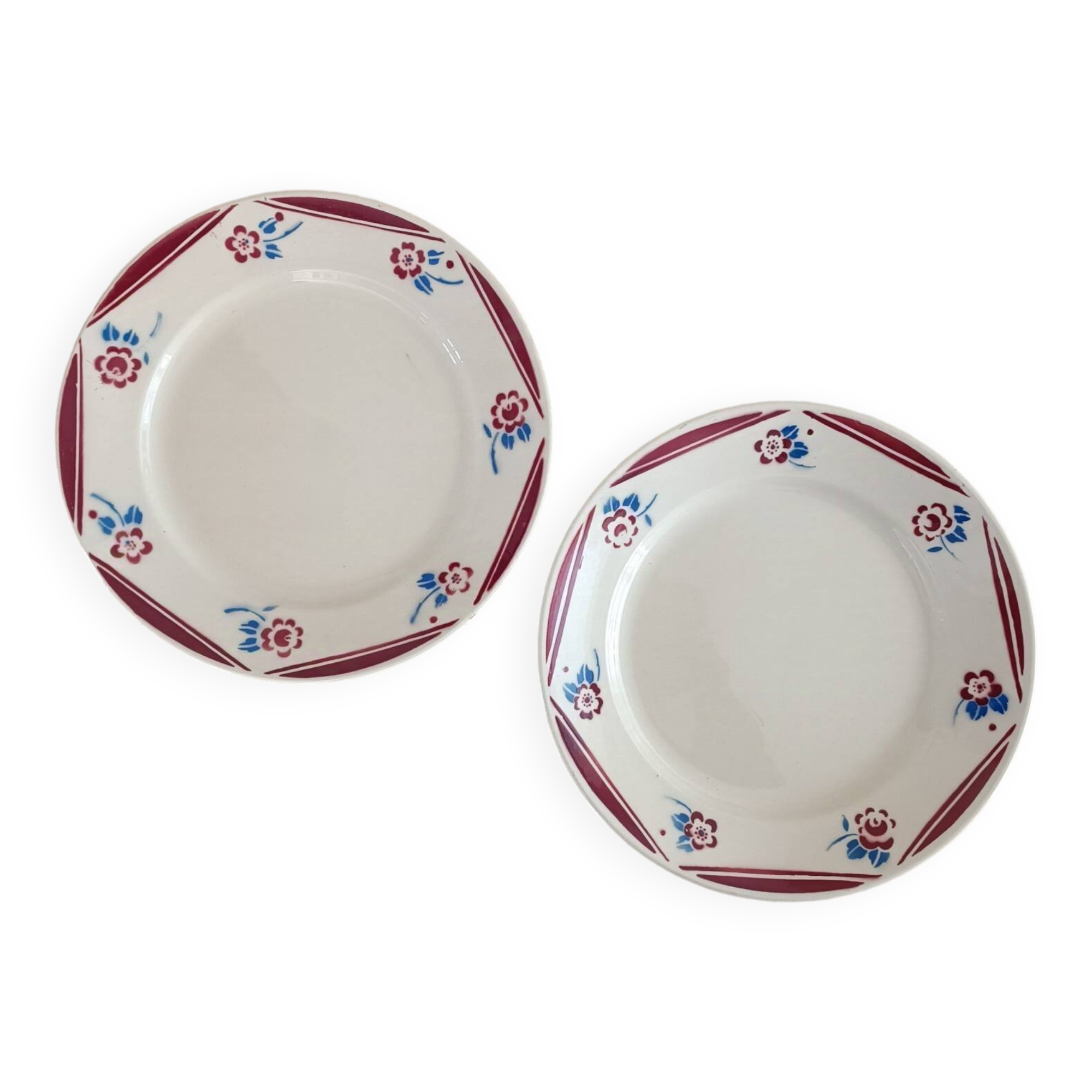 2 Lunéville Art Deco iron earth plates