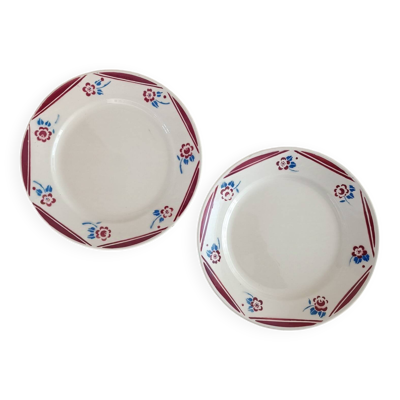2 assiettes terre de fer Lunéville Art déco