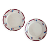 2 assiettes terre de fer Lunéville Art déco