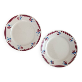 2 assiettes terre de fer Lunéville Art déco