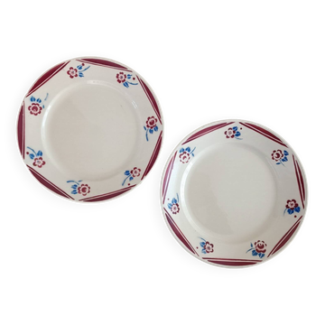 2 Lunéville Art Deco iron earth plates