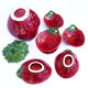 Salad bowl serving and 6 strawberry cups in Aegitna Vallauris