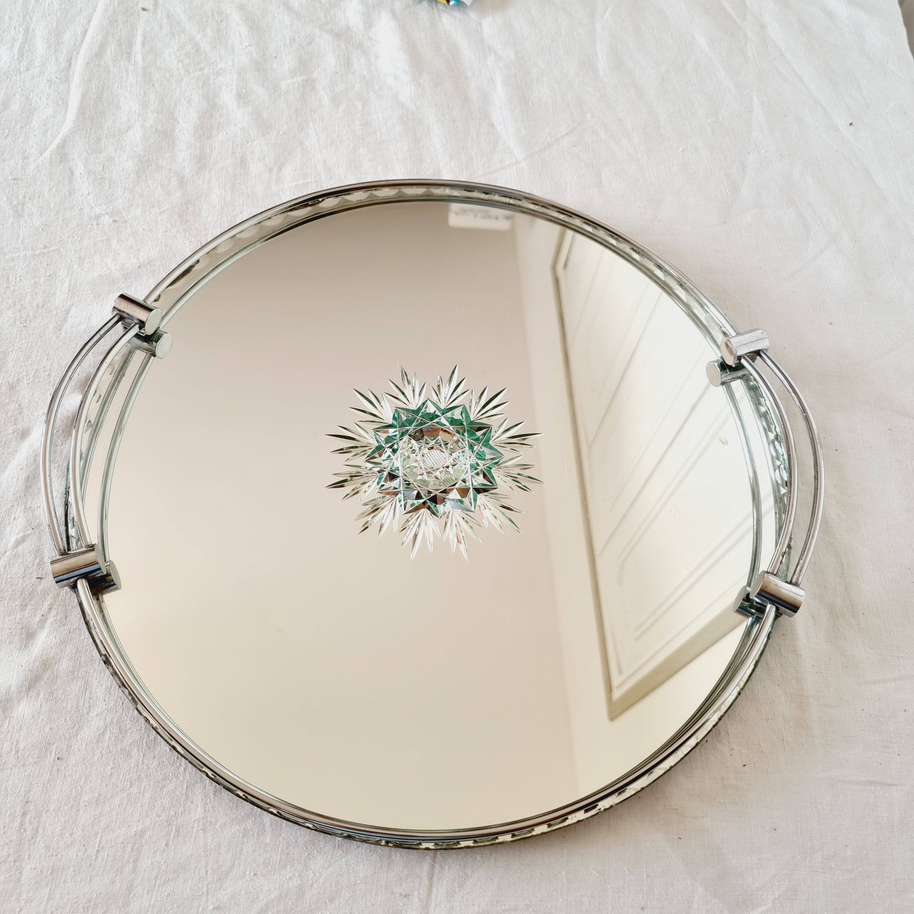 Bohemian crystal tray from the 40s-50s