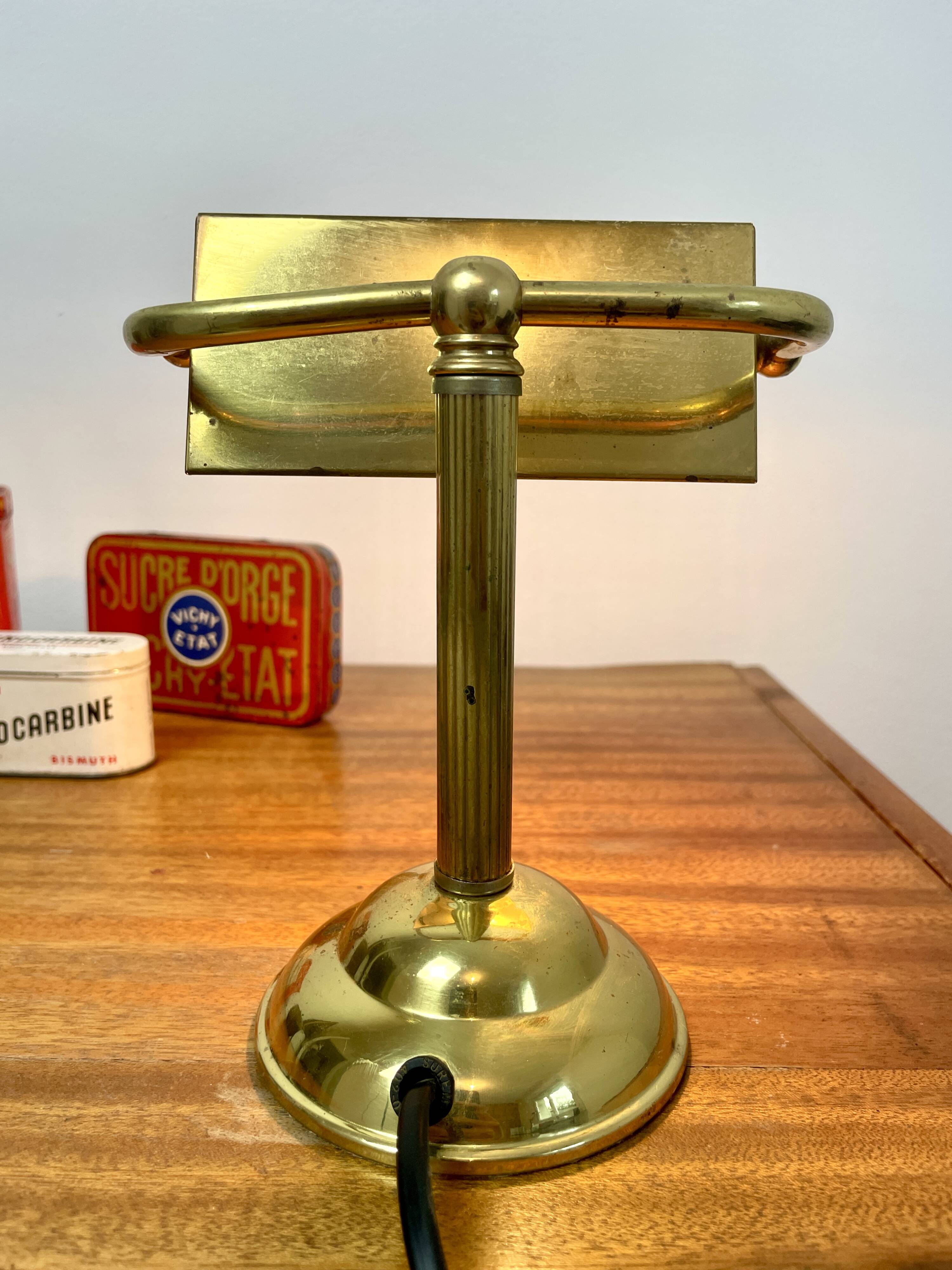 Antique brass notary lamp