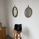 Miroir brutaliste ovale « chaine » 1950