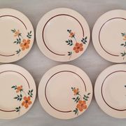 Flat earthenware plates Moulin des Loups Saint Amand Model Amélie Vintage