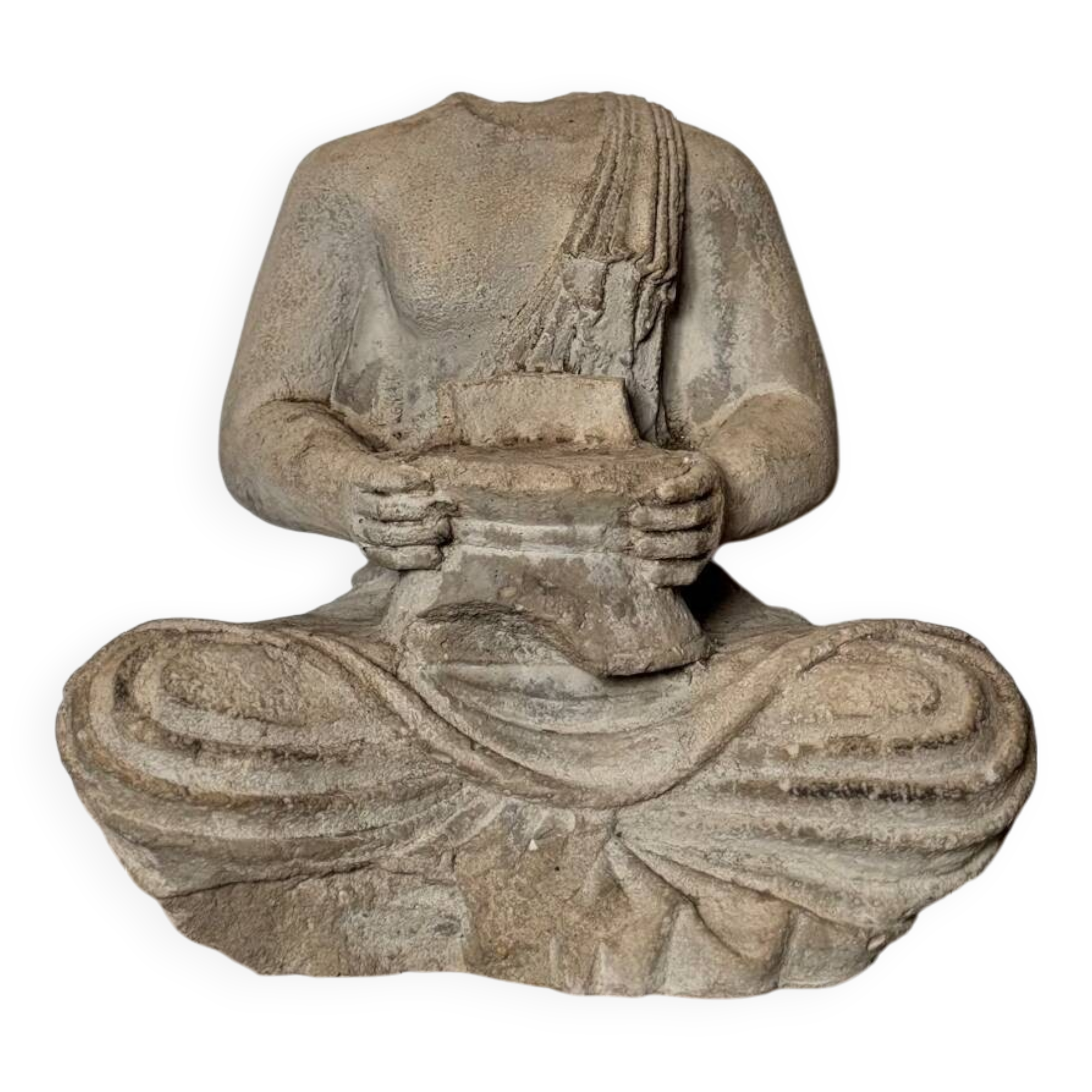 Bouddha acéphale en pierre XXe
