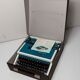 Blue Underwood 315 portable typewriter