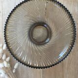 70s smoked glass fruit basket